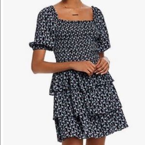 NWT- Aqua Smocked Tiered Dress